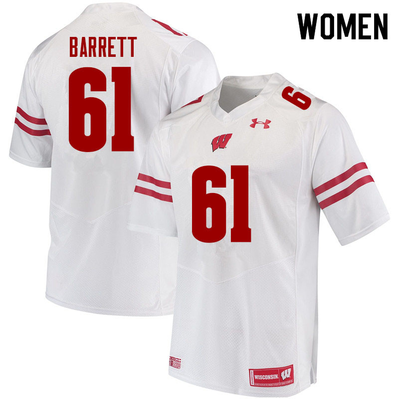 Wisconsin Badgers Women's #61 Dylan Barrett NCAA Under Armour Authentic White College Stitched Football Jersey OJ40U41FO